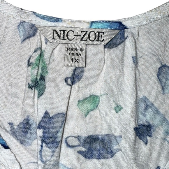 NIC+ZOE Garden Party Tank - Plus 1X White/Blue/Green - Picture 7 of 12